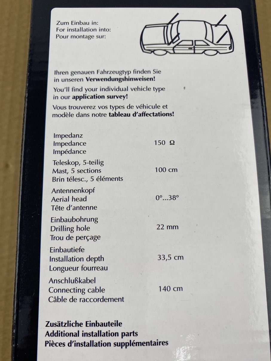 AUTOMATIK-ANTENNE "UNIVERSAL" W107 W108 W109 W110 W111 W112 W113