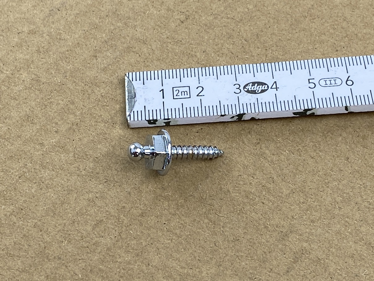 DRUCKKNOPF-UNTERTEIL (GEWINDE 4,2x16mm) EDELSTAHL VERCHROMT