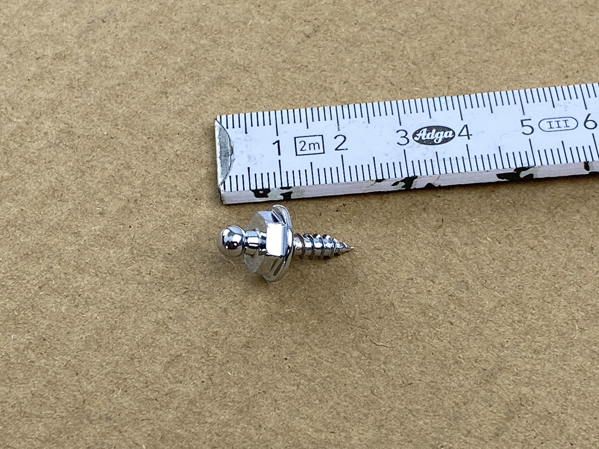 DRUCKKNOPF-UNTERTEIL (GEWINDE 4,2x12mm) EDELSTAHL VERCHROMT