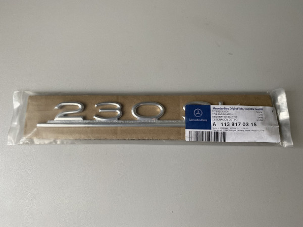 TYPENKENNZEICHEN AUF HECKDECKEL "230SL"